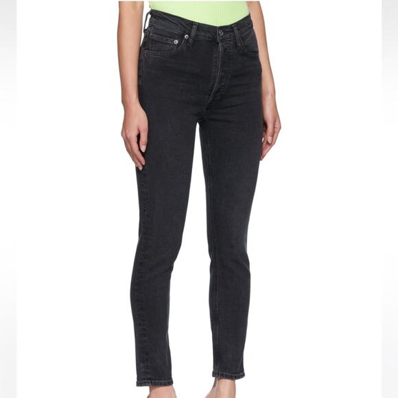 Agolde Black High Rise Nico Slim Jeans - Picture 2 of 10